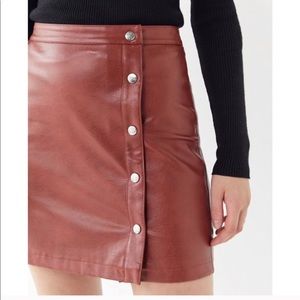 Urban Outfitters Faux Leather Brown Tan Skirt